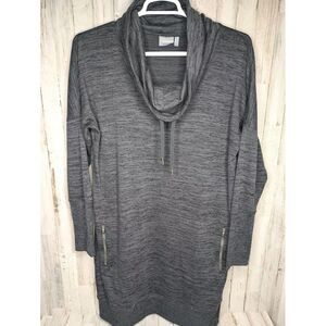 Athleta Sport It Cowl Neck‎ Dress Womens XL Dark Gray Long Sleeve Acitvewear